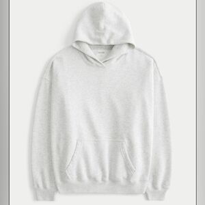 Hollister Feel Good Cozy Hoodie Light Heather Grey Large